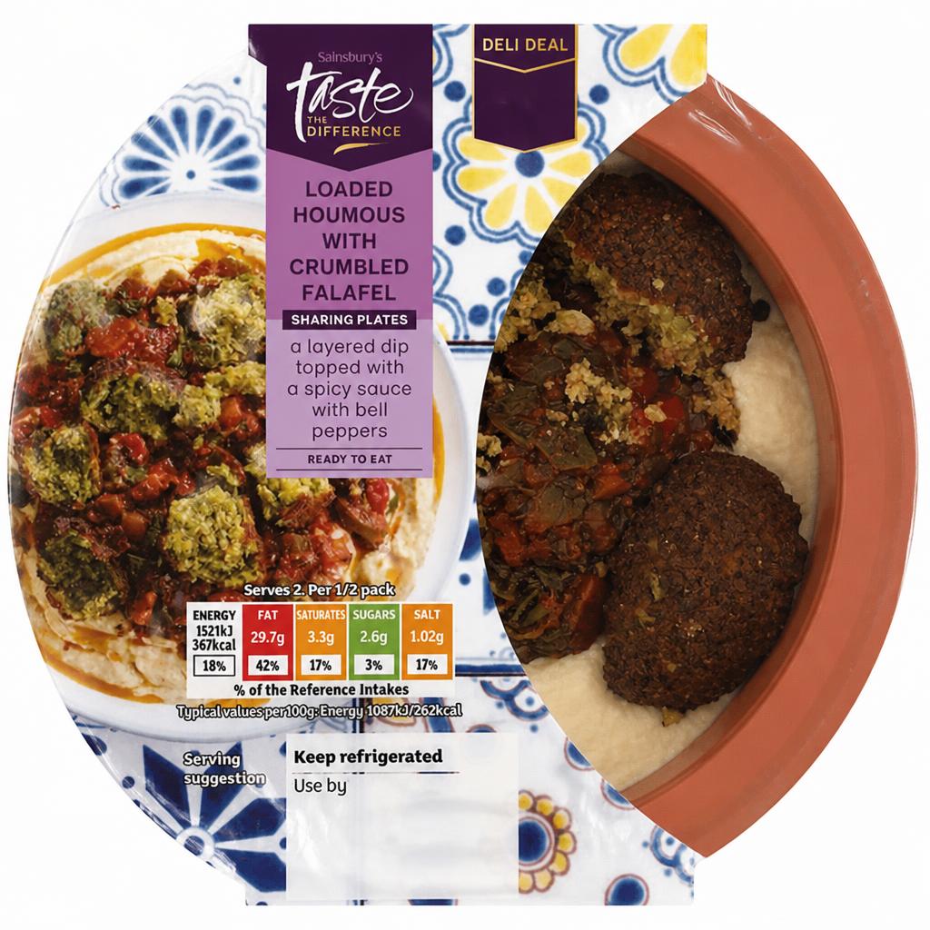 Sainsbury's Loaded Houmous with Crumbled Falafel, Taste the Difference 280g