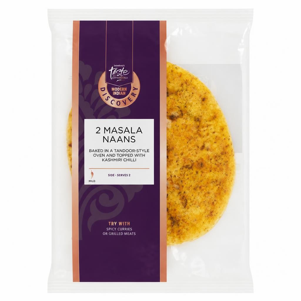 Sainsbury's 260g Kashmiri Masala Naan, Taste the Difference