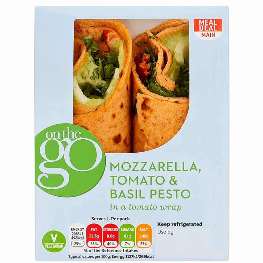 Sainsbury's Mozzarella, Tomato & Basil Pesto Wrap