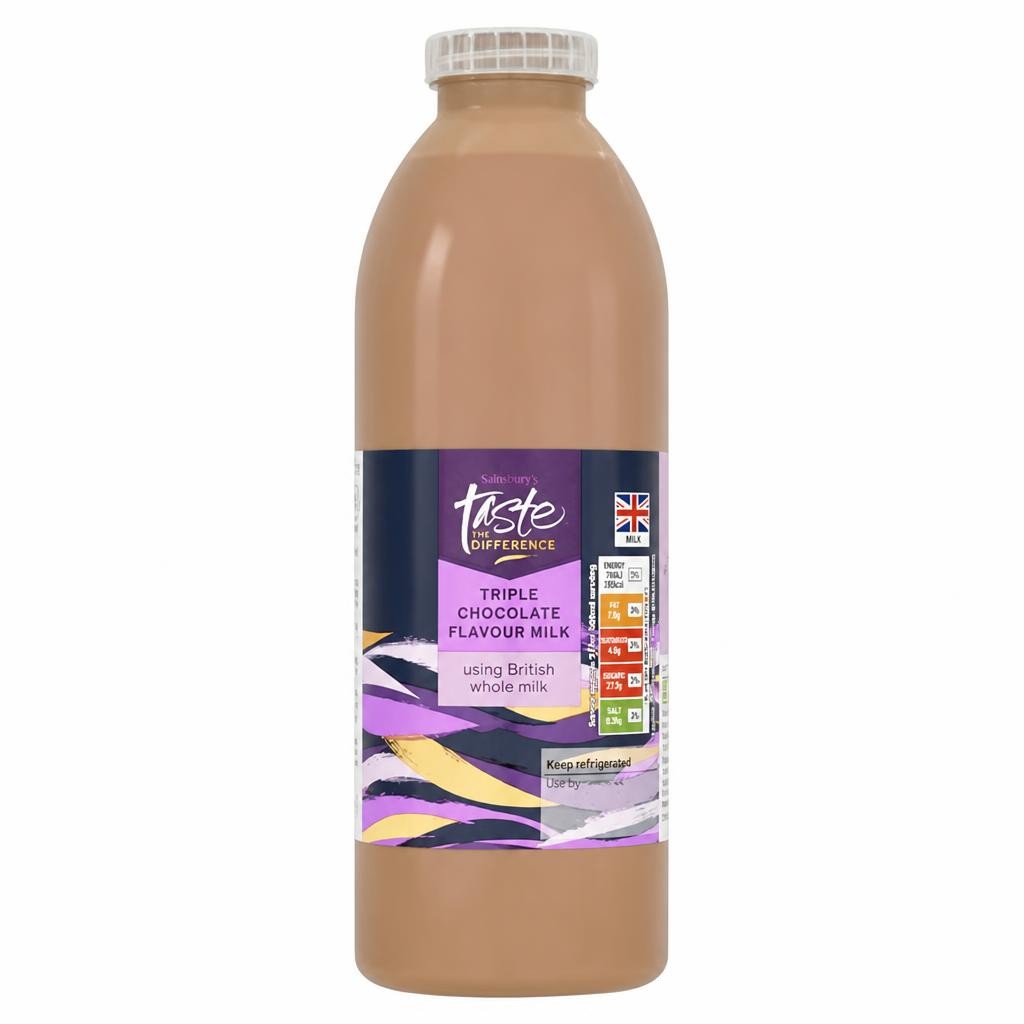 Sainsbury's Triple Belgian Chocolate Milk, Taste the Difference 750ml