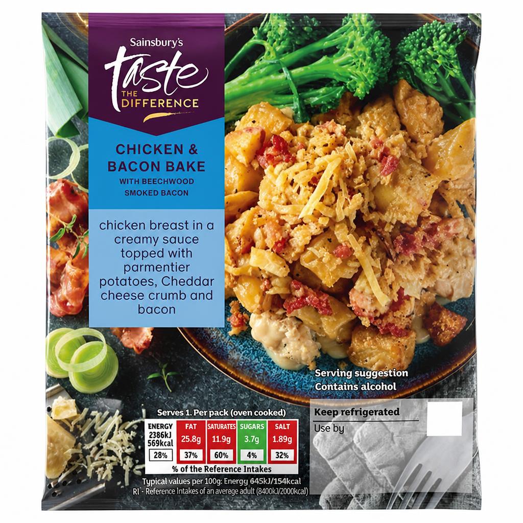 Sainsbury's Chicken & Bacon Bake Taste the Difference 400g (Serves 1)