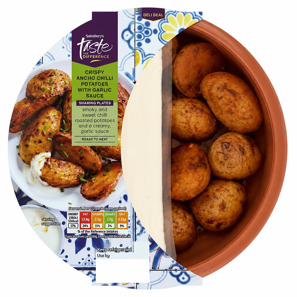 Sainsbury's Crispy Ancho Chilli Potatoes with Garlic Sauce, Taste the Difference 300g