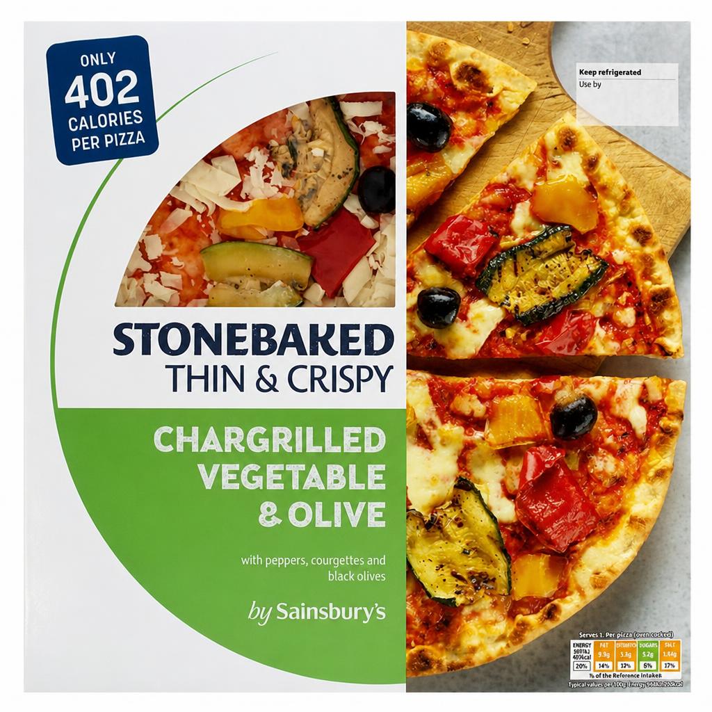 Sainsbury's Stonebaked Thin Vegetable Antipasti Pizza 202g