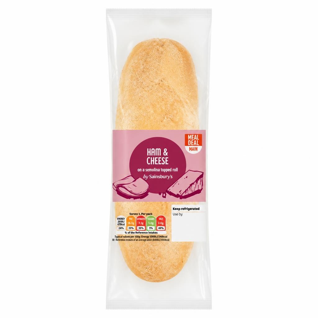 Sainsbury's Ham & Cheese on a Semolina Topped Roll