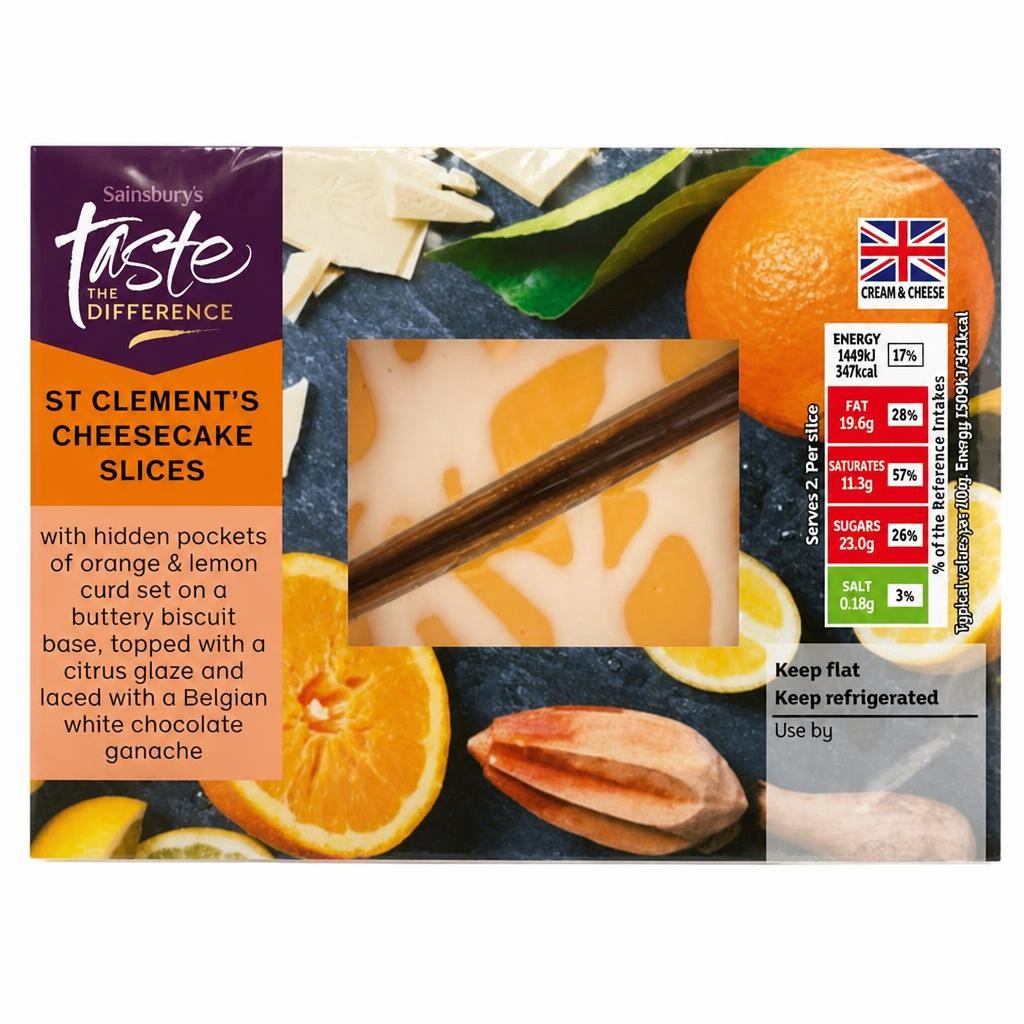 Sainsbury's St Clement's Cheesecake Slices, Taste the Difference 2 x 96g