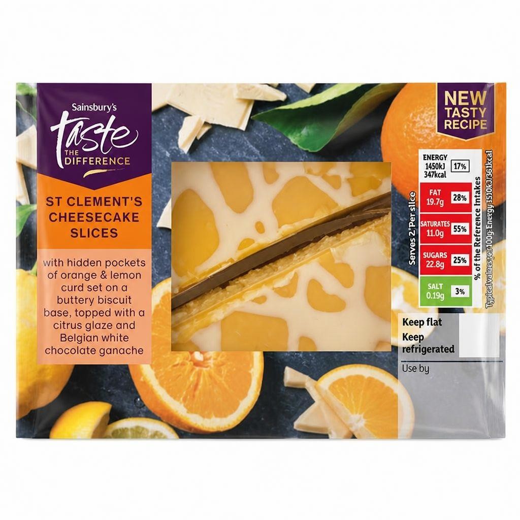 Sainsbury's St Clement's 2 x 96g Cheesecake Slices, Taste the Difference