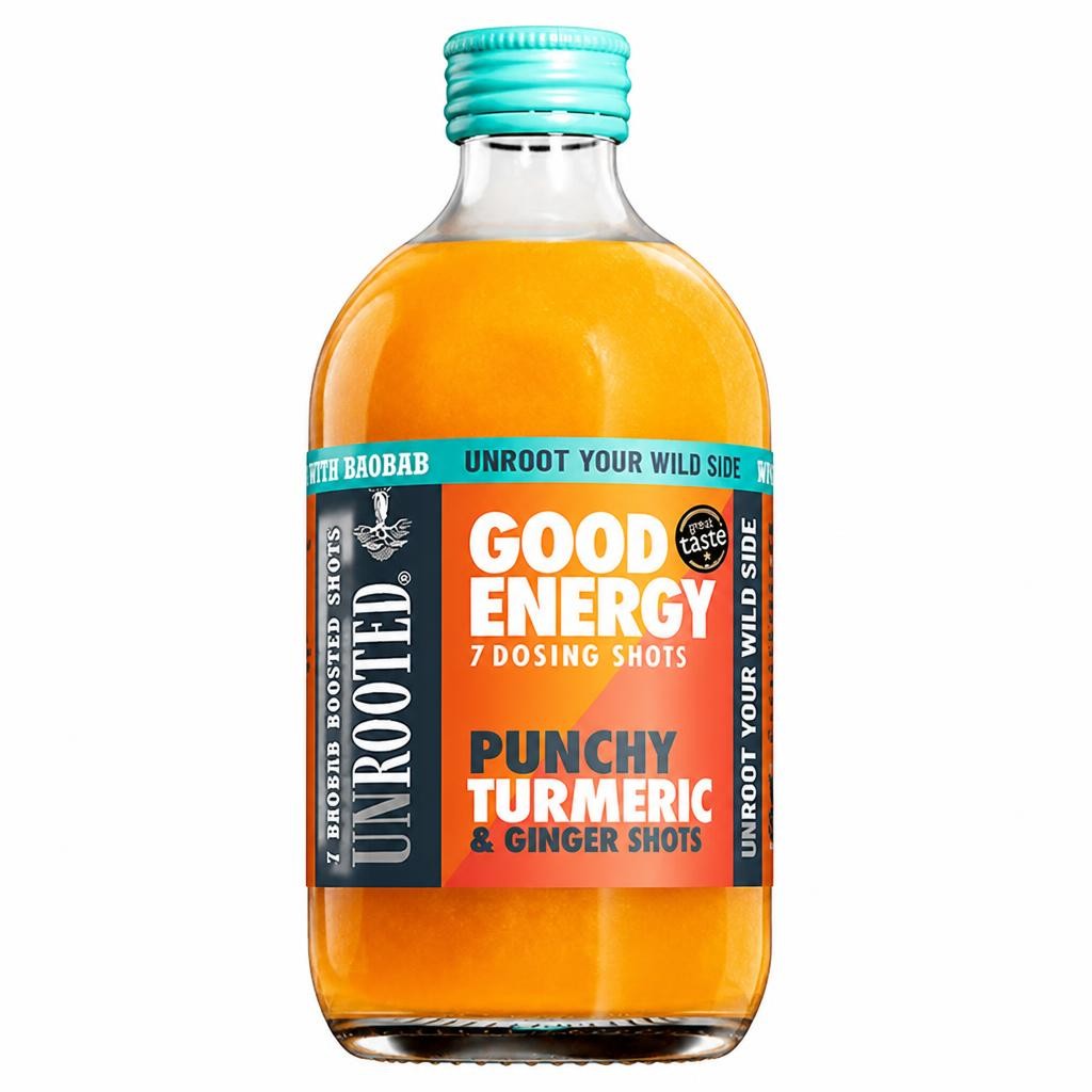 Unrooted Good Energy Punchy Turmeric & Ginger Shots 420ml