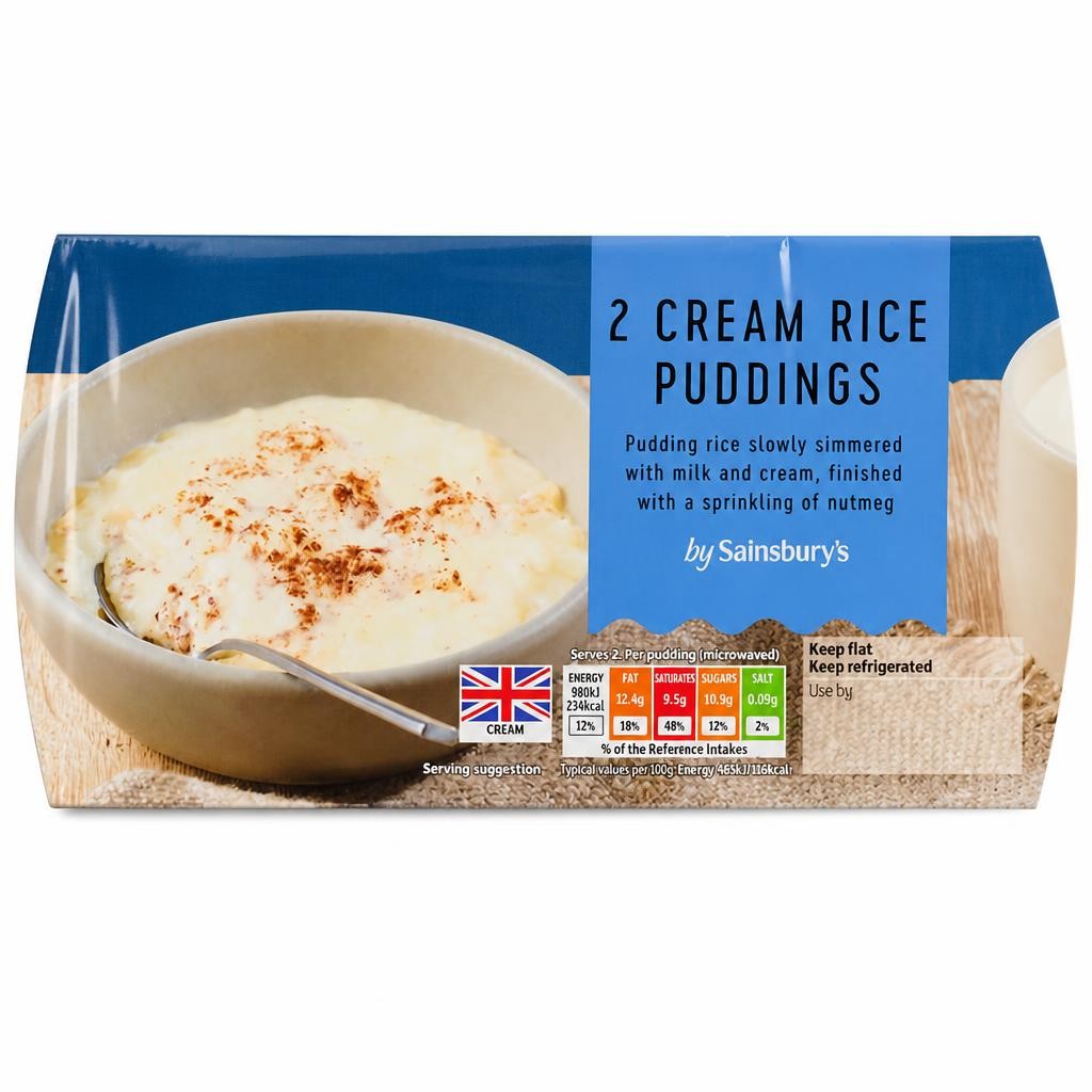 Sainsbury's Cream Rice Pudding 2x125g