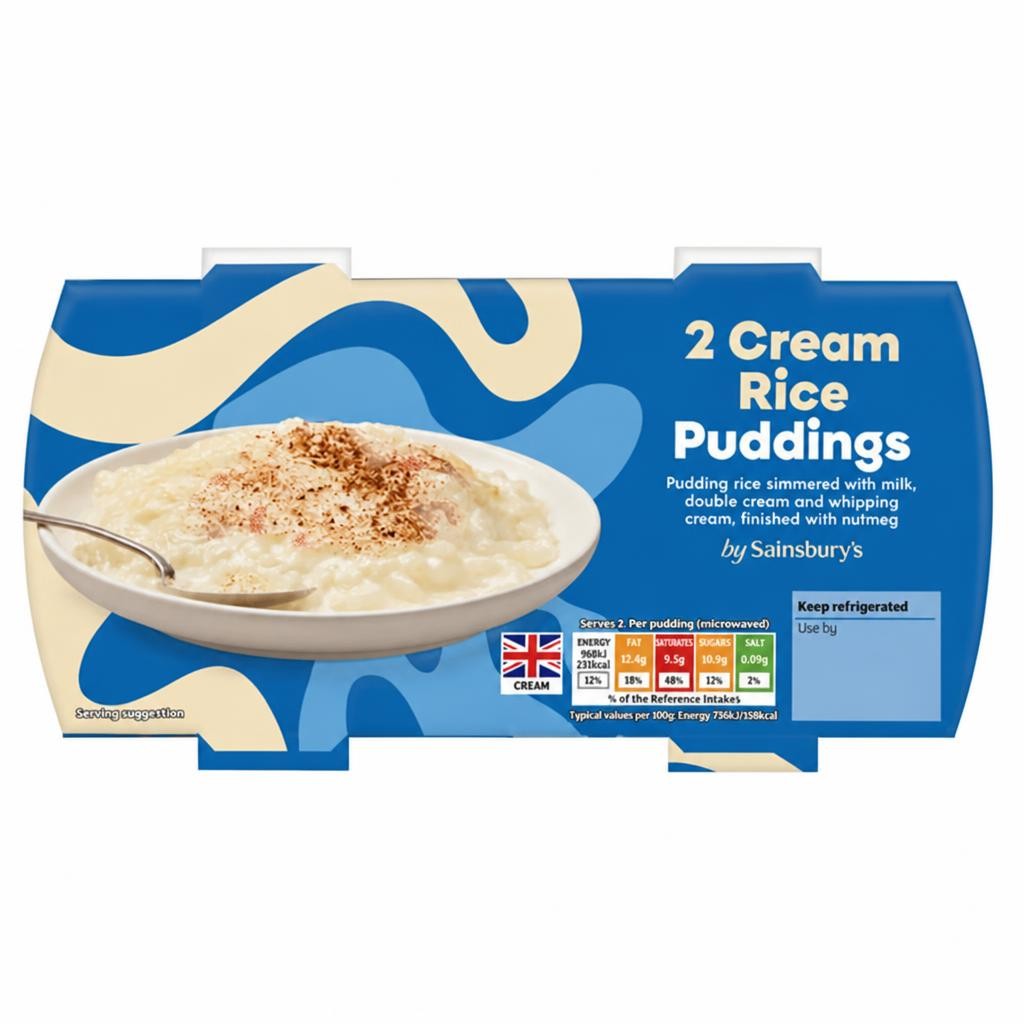 Sainsbury's Cream Rice Pudding 2x125g