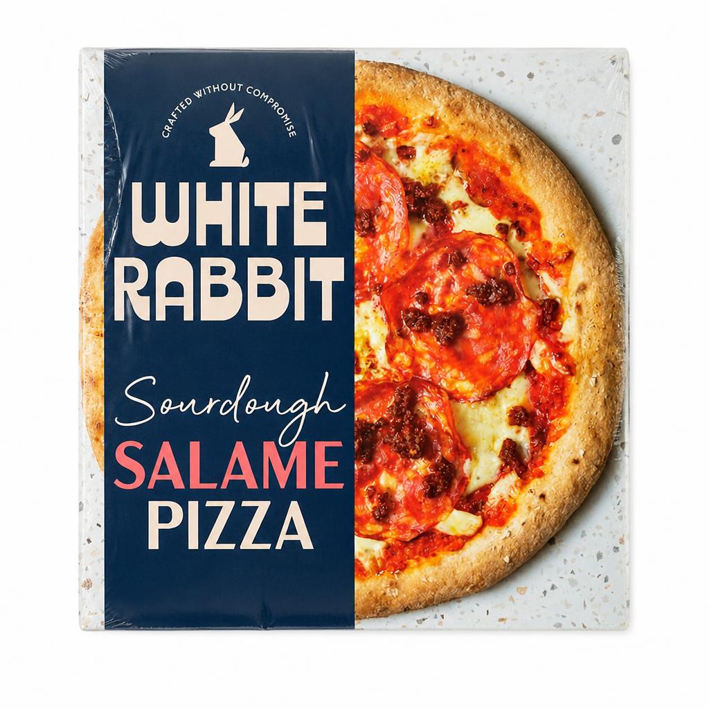 White Rabbit Gluten Free Sourdough Salami Pizza 410g