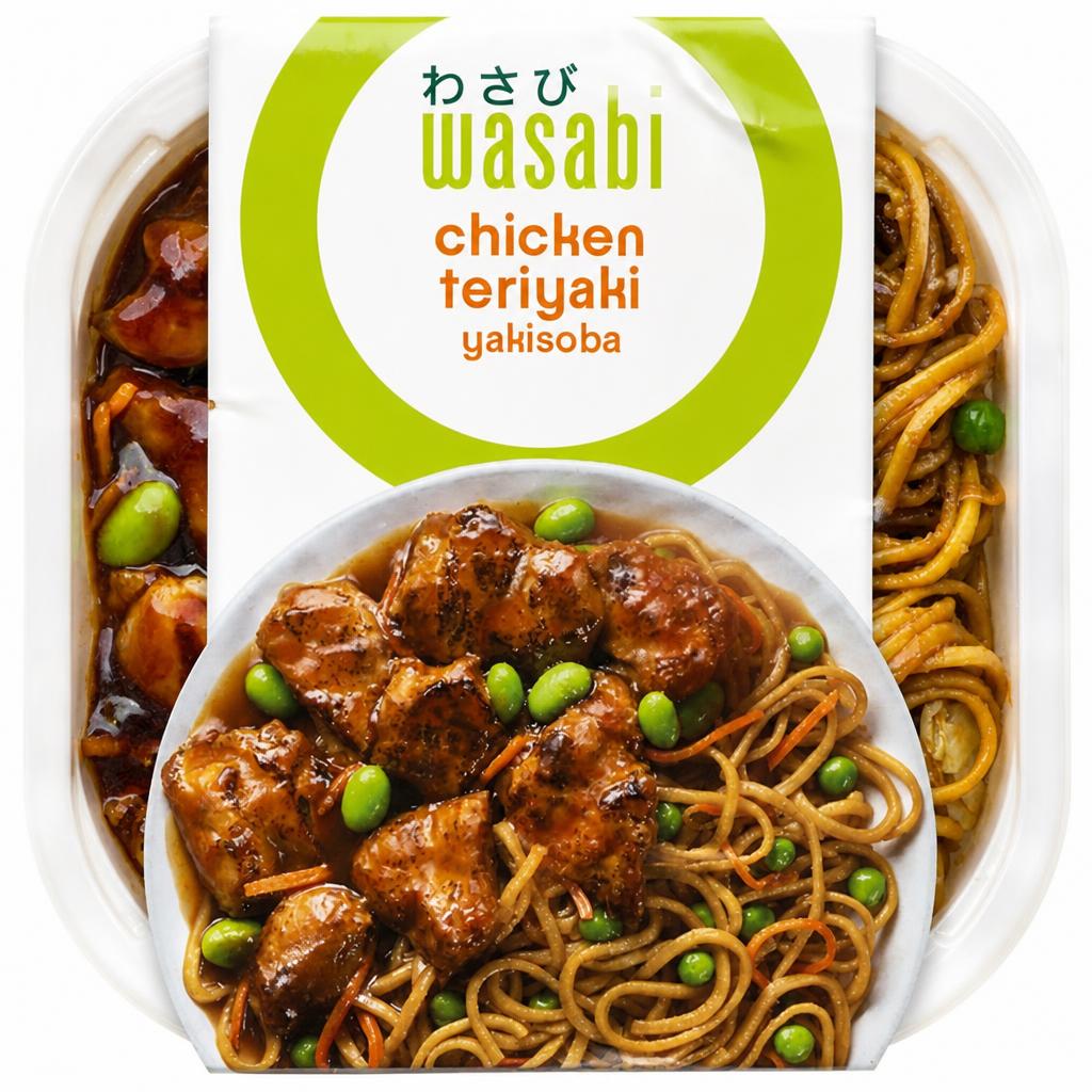 Wasabi Home Bento Chicken Teriyaki with Yakisoba Noodles 430g