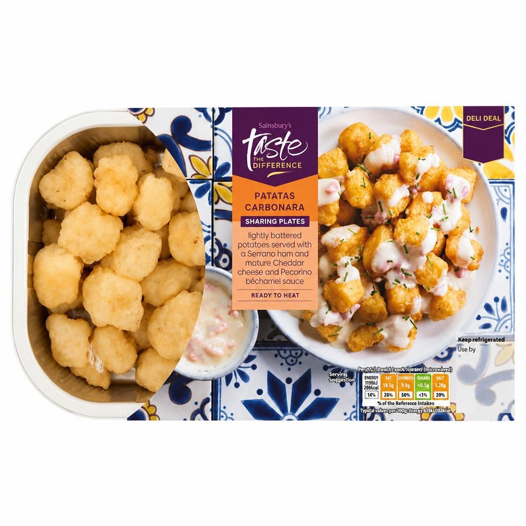 Sainsbury's Patatas Carbonara Sharing Plates, Taste the Difference 290g