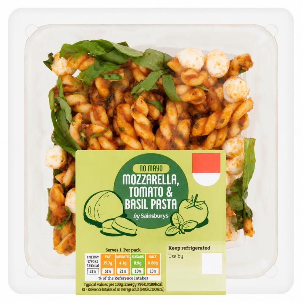 Sainsbury's 225g Mozzarella, Tomato & Basil Pasta