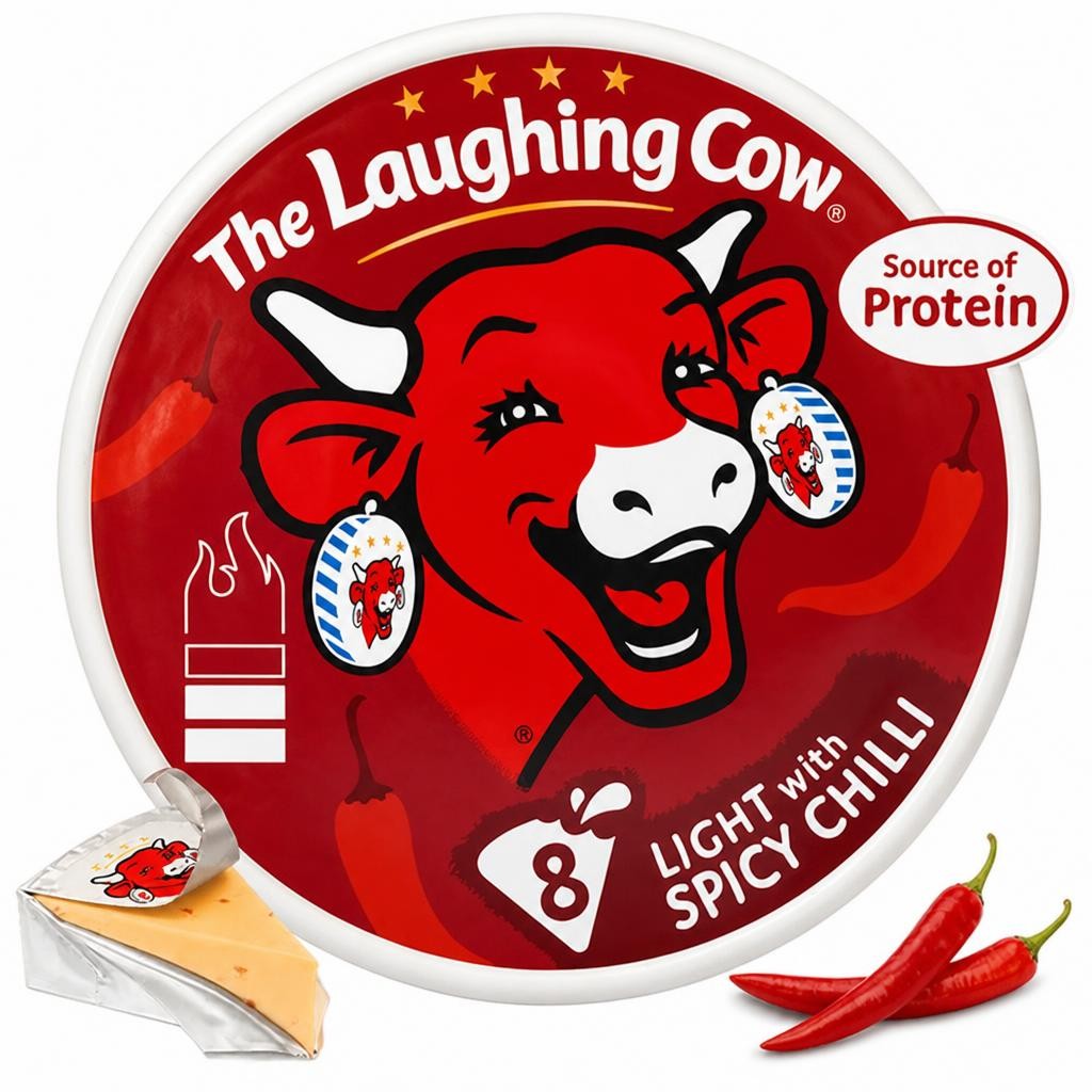 The Laughing Cow Chilli Cheese Spread Triangles x8 128g
