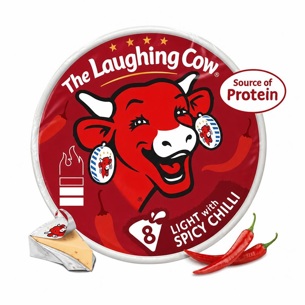 The Laughing Cow Chilli Cheese Spread Triangles x8 128g