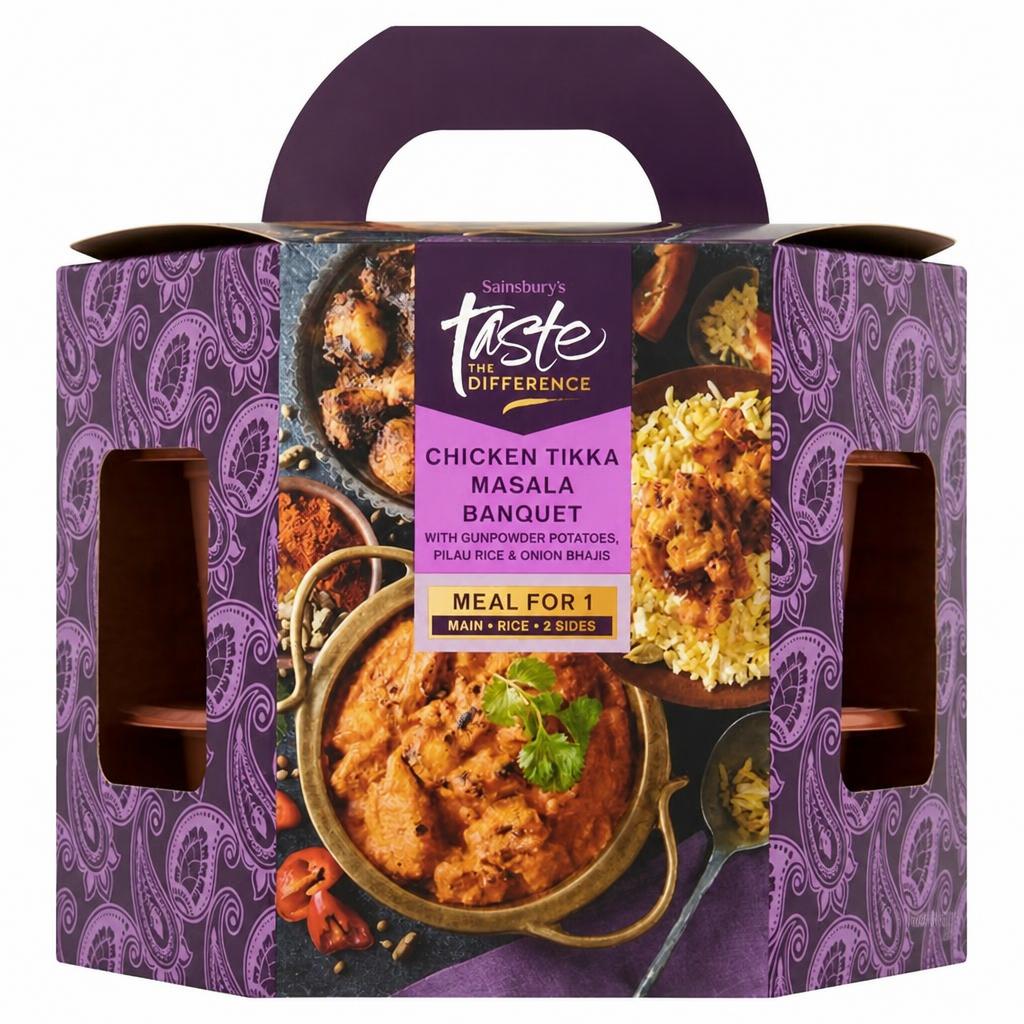 Sainsbury's Indian Chicken Tikka Masala Banquet Ready Meal For 1, Taste the Difference 525g