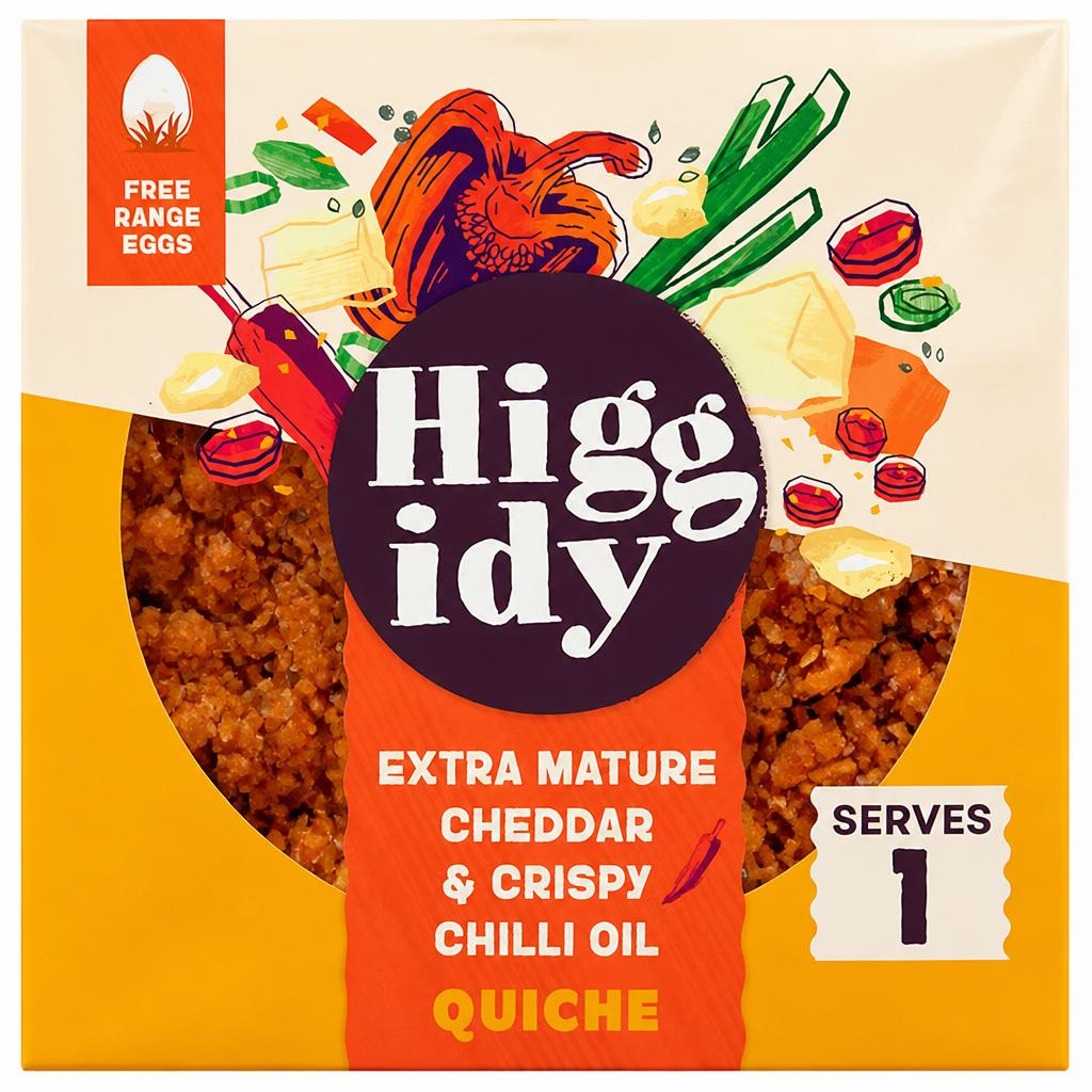 Higgidy Mature Cheddar & Crispy Chilli Oil Quiche 155g