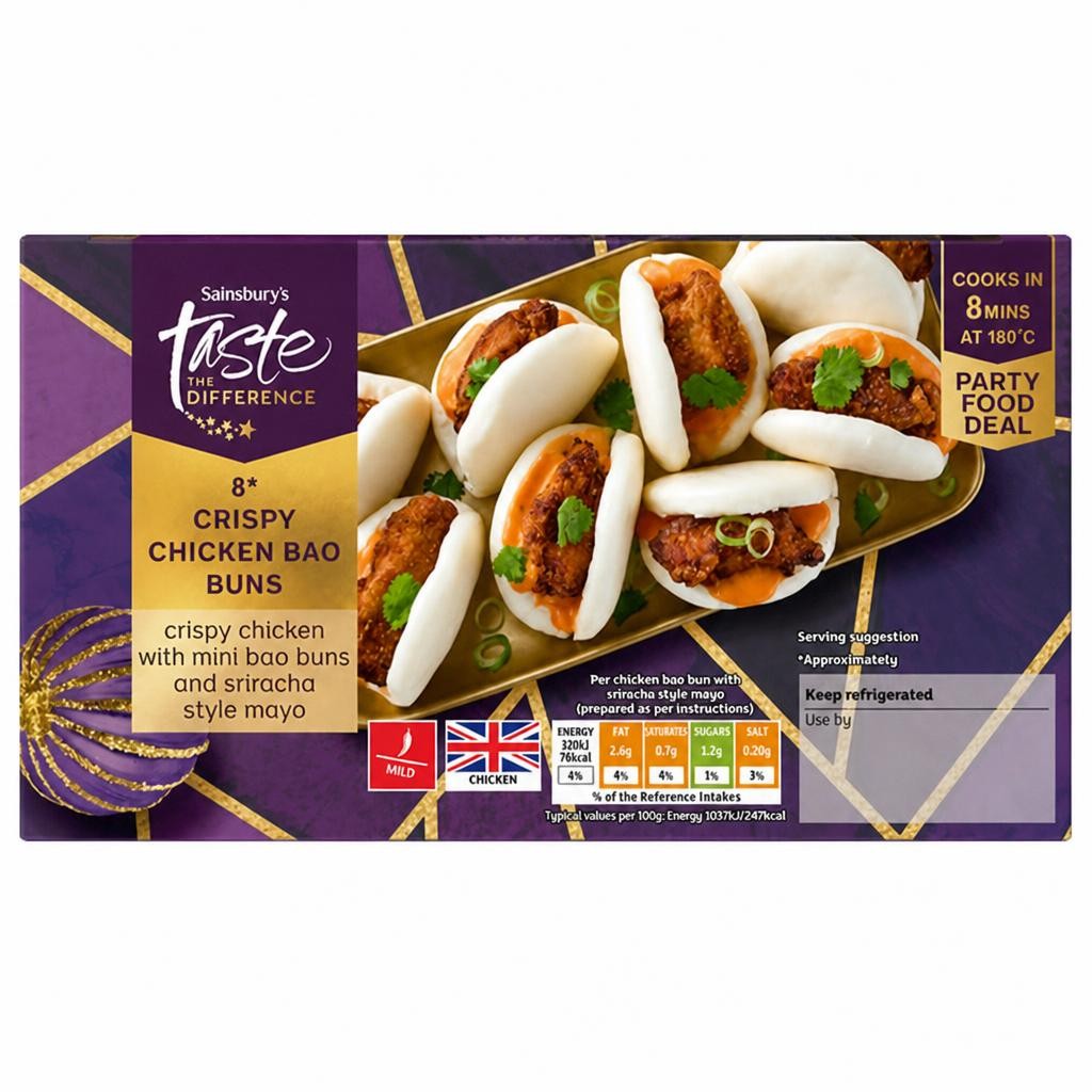 Sainsbury's Crispy Chicken Bao Buns, Taste the Difference x8 275g