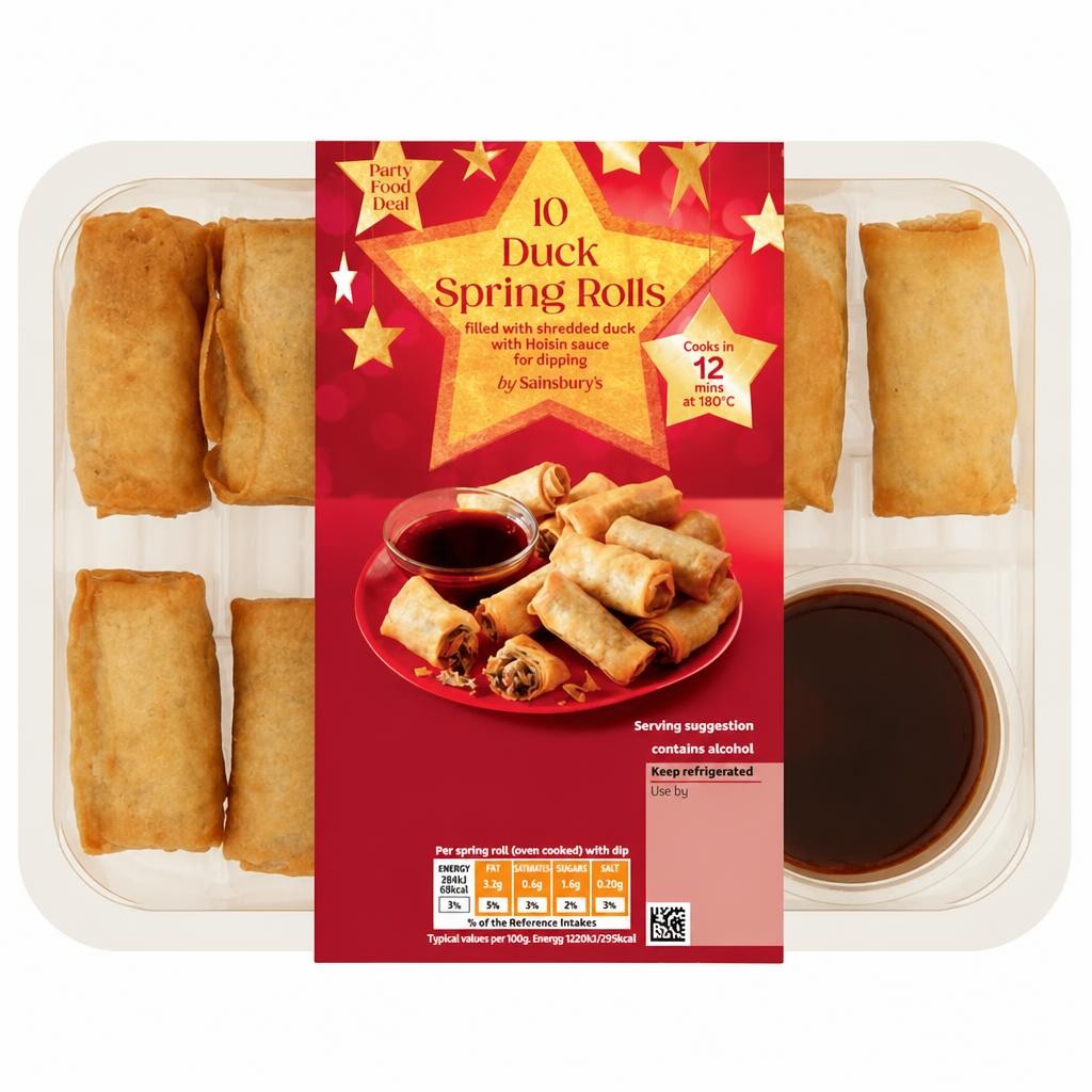 Sainsbury's Duck Spring Rolls & Hoisin Dip x10