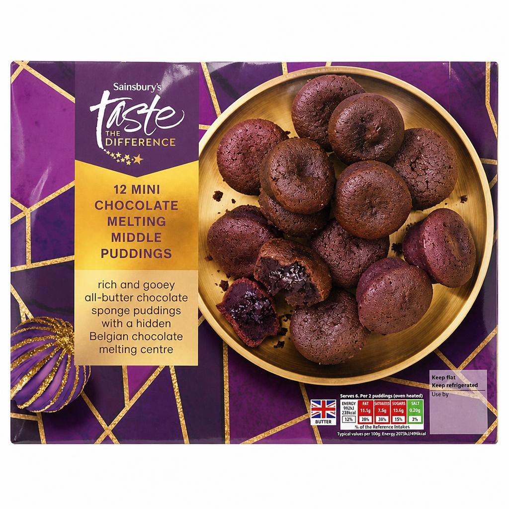 Sainsbury's Mini Melt in the Middle Chocolate Pudding, Taste the Difference x12 325g