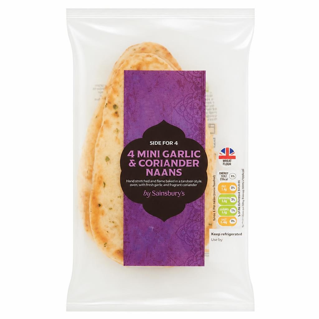 Sainsbury's Mini G&C Naan 4x50g