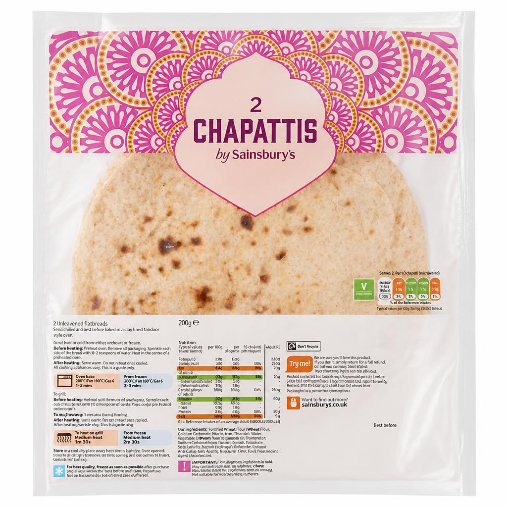 Sainsbury's Chapattis x2 200g