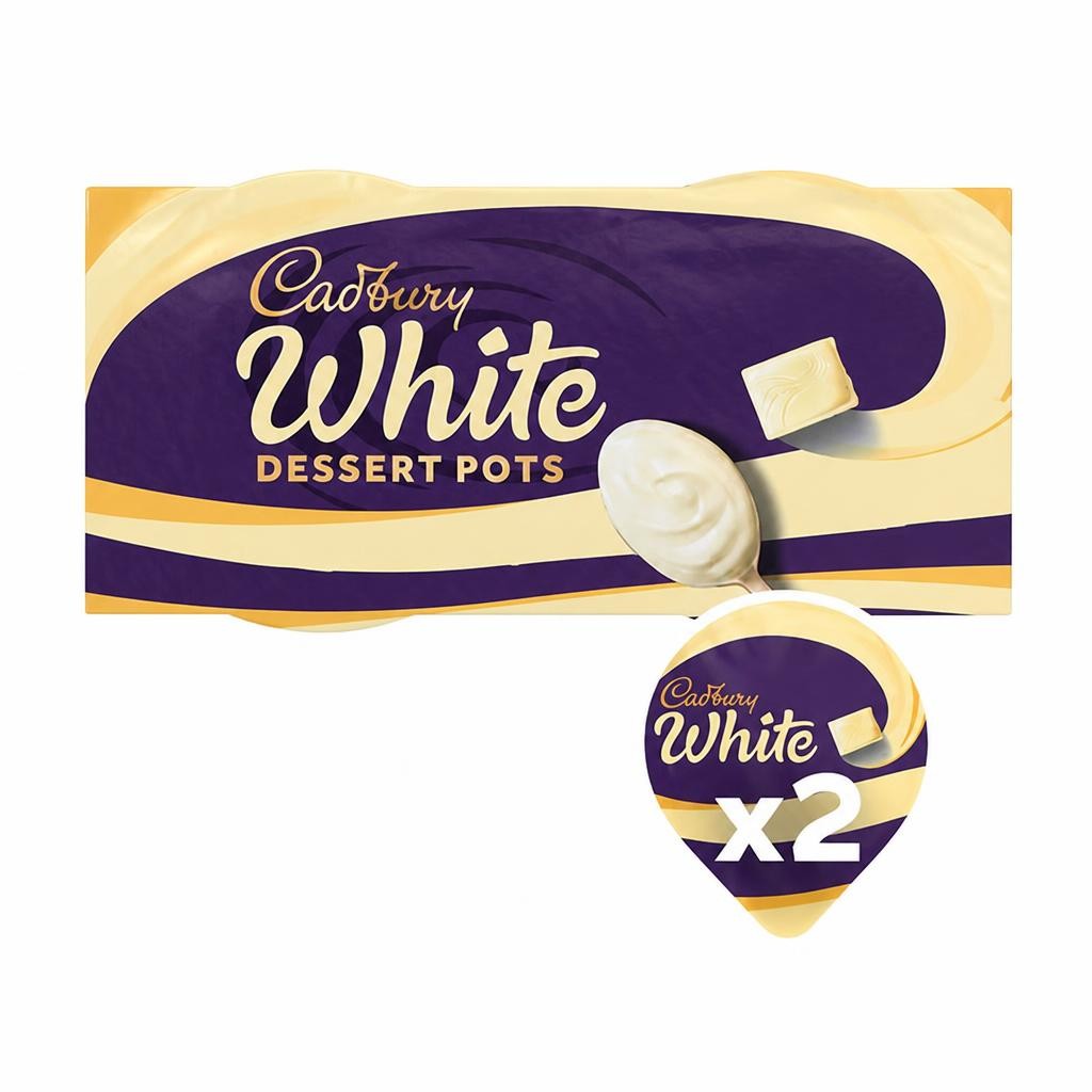 Cadbury Dairy Milk Creamy Milk & White Chocolate Dessert Pots, Winter Edition 2 x 60g