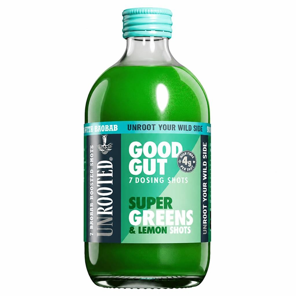 Unrooted Good Gut Super Greens & Lemon Shots 420ml