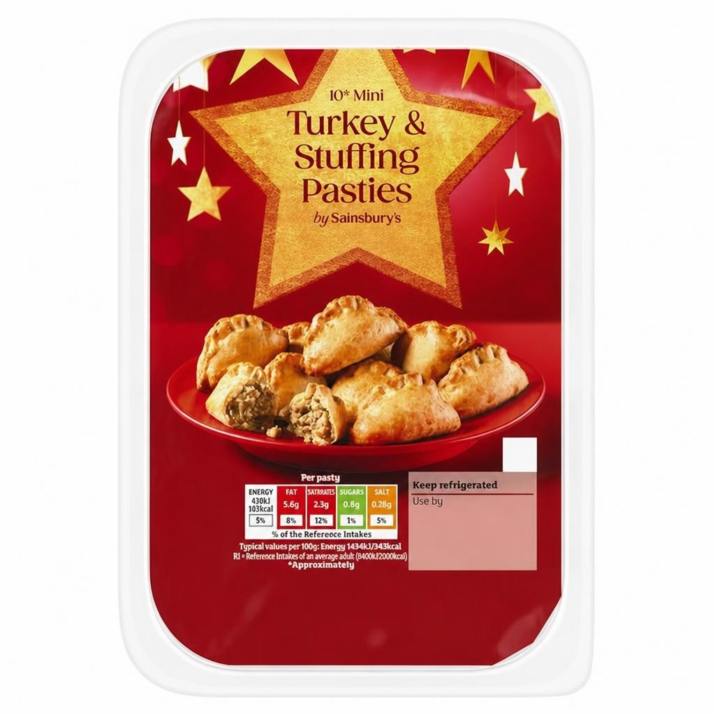 Sainsbury's Mini Turkey & Stuffing Pasties x10 300g