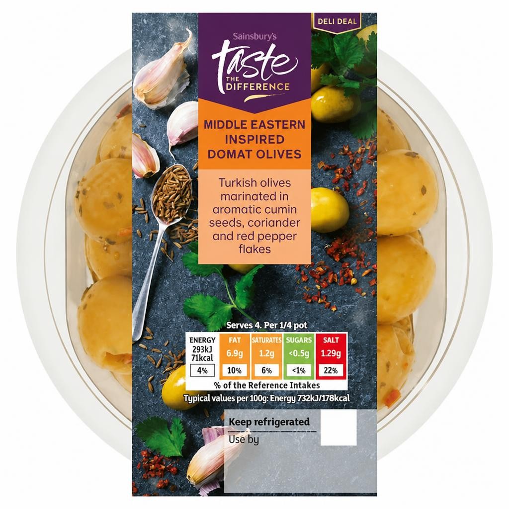 Sainsbury's Middle Eastern Inspired Domat Olives, Taste the Difference 160g