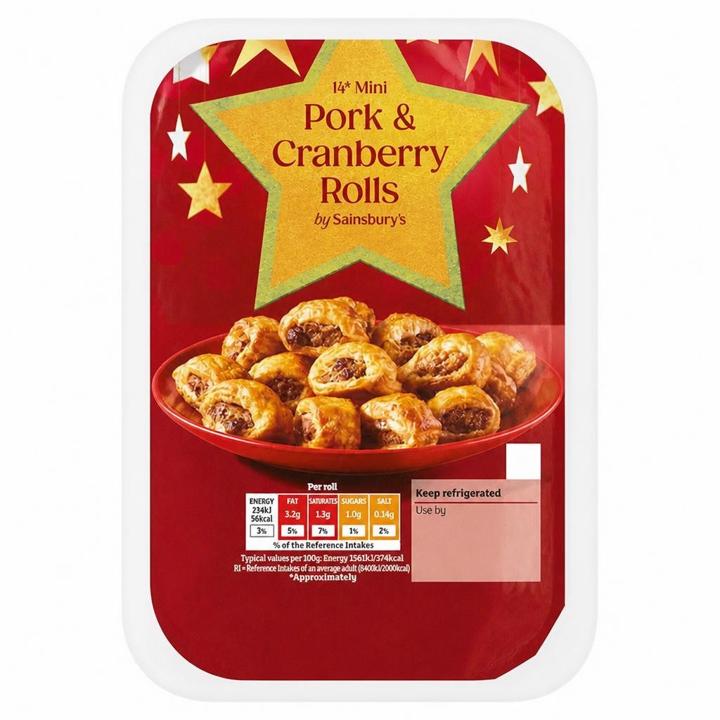Sainsbury's Mini Pork & Cranberry Rolls x14 210g