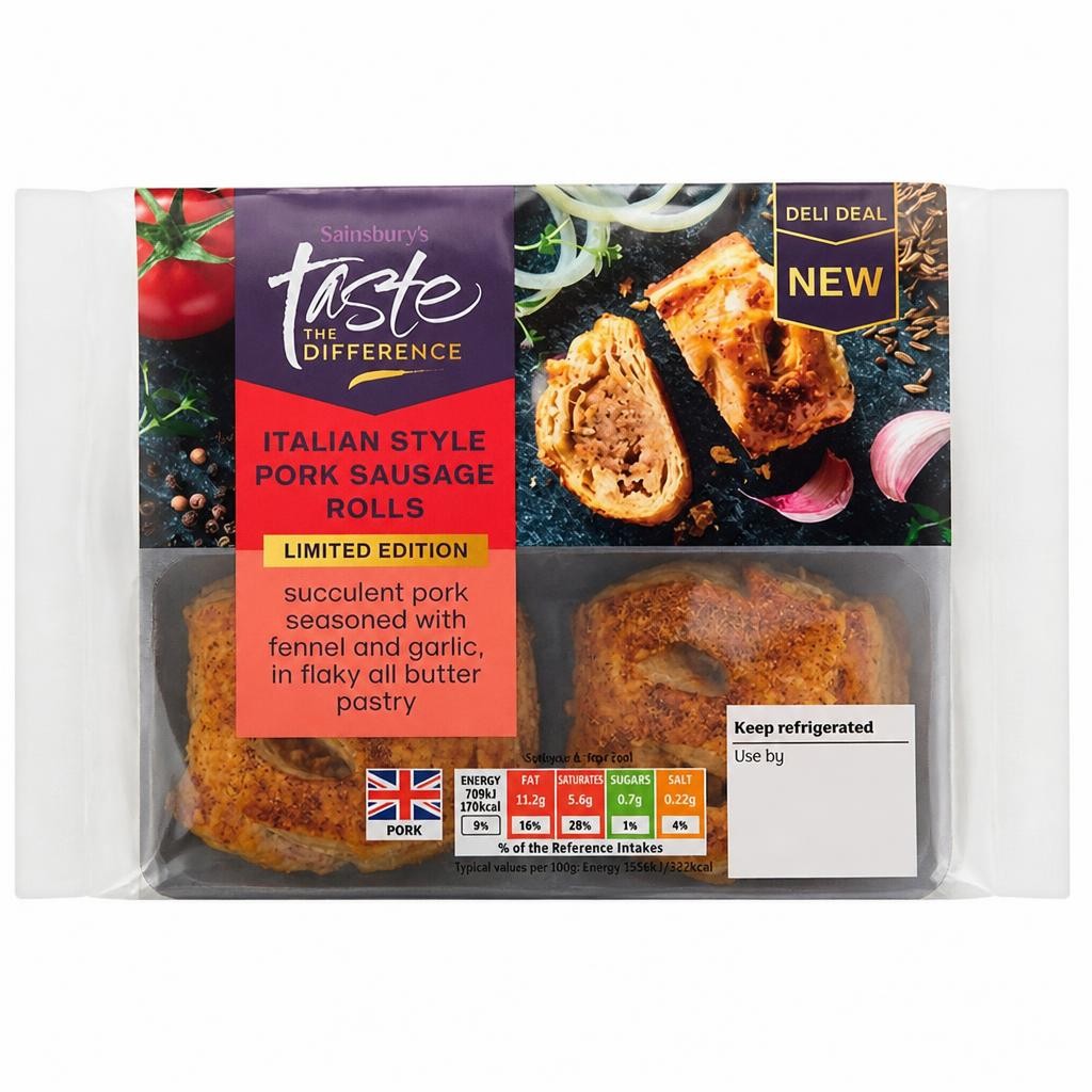 Sainsbury's 188g Italian Style Pork Sausage Rolls, Taste the Difference