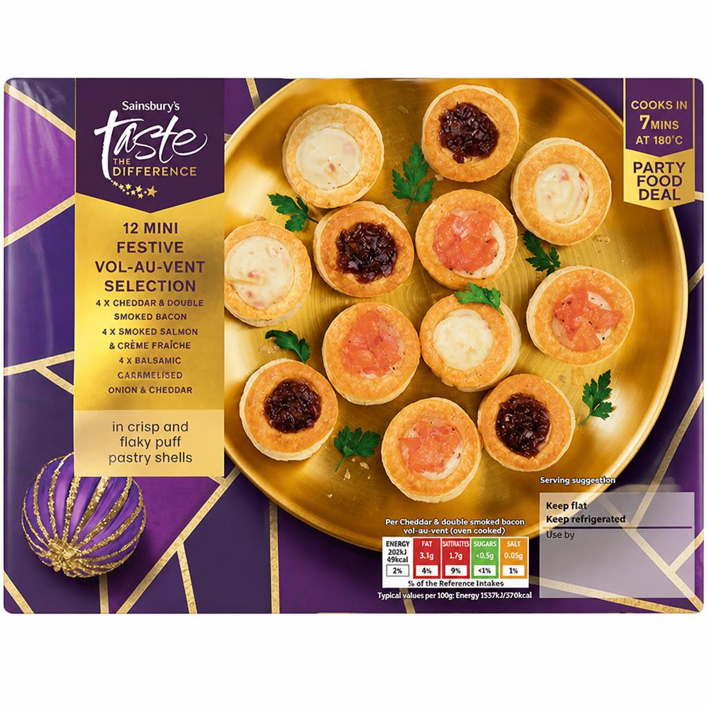 Sainsbury's Mini Festive Vol Au Vent Selection, Taste the Difference x12