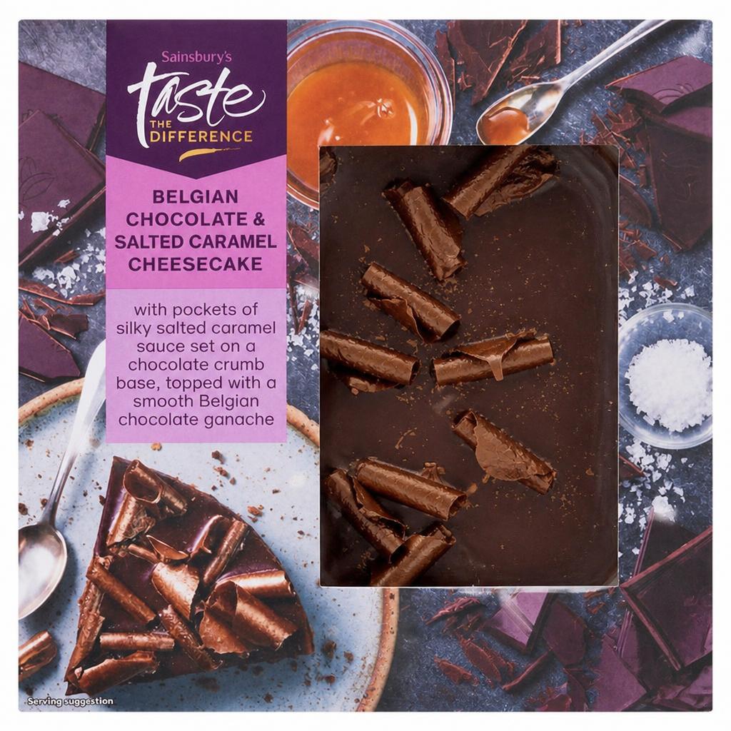 Sainsbury's Belgian Chocolate & Salted Caramel Cheesecake, Taste the Difference 500g