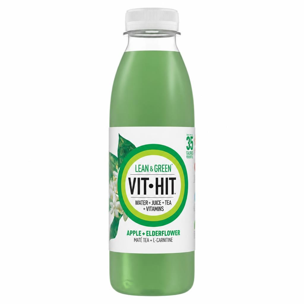 Vit Hit Lean & Green Apple + Elderflower + Mate Tea + L-Carnitine 500ml
