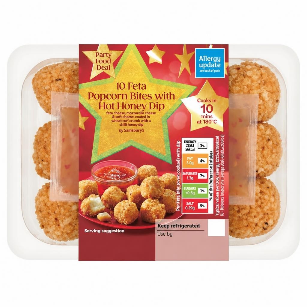 Sainsbury's Feta Popcorn Bites with Chilli Honey Dip x10 210g