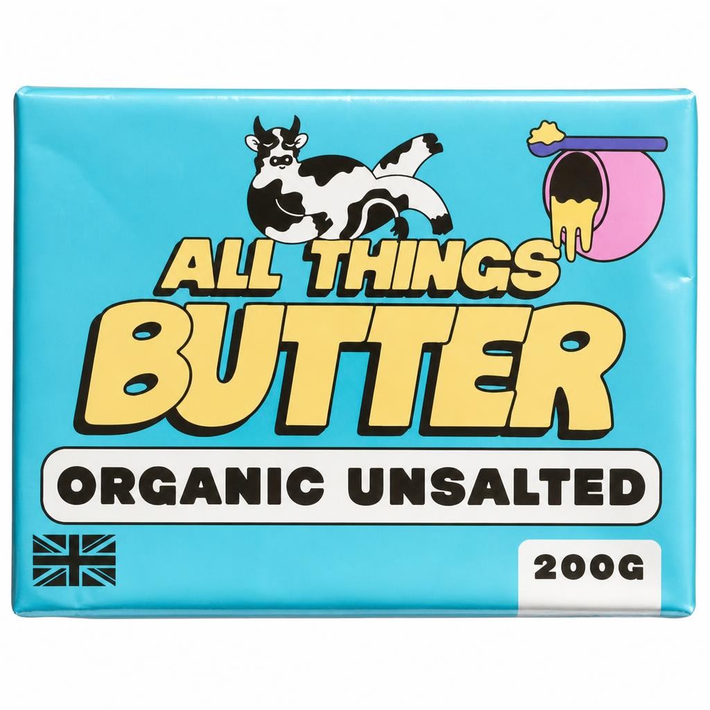 All Things Butter Organic British Unsalted Butter 200g