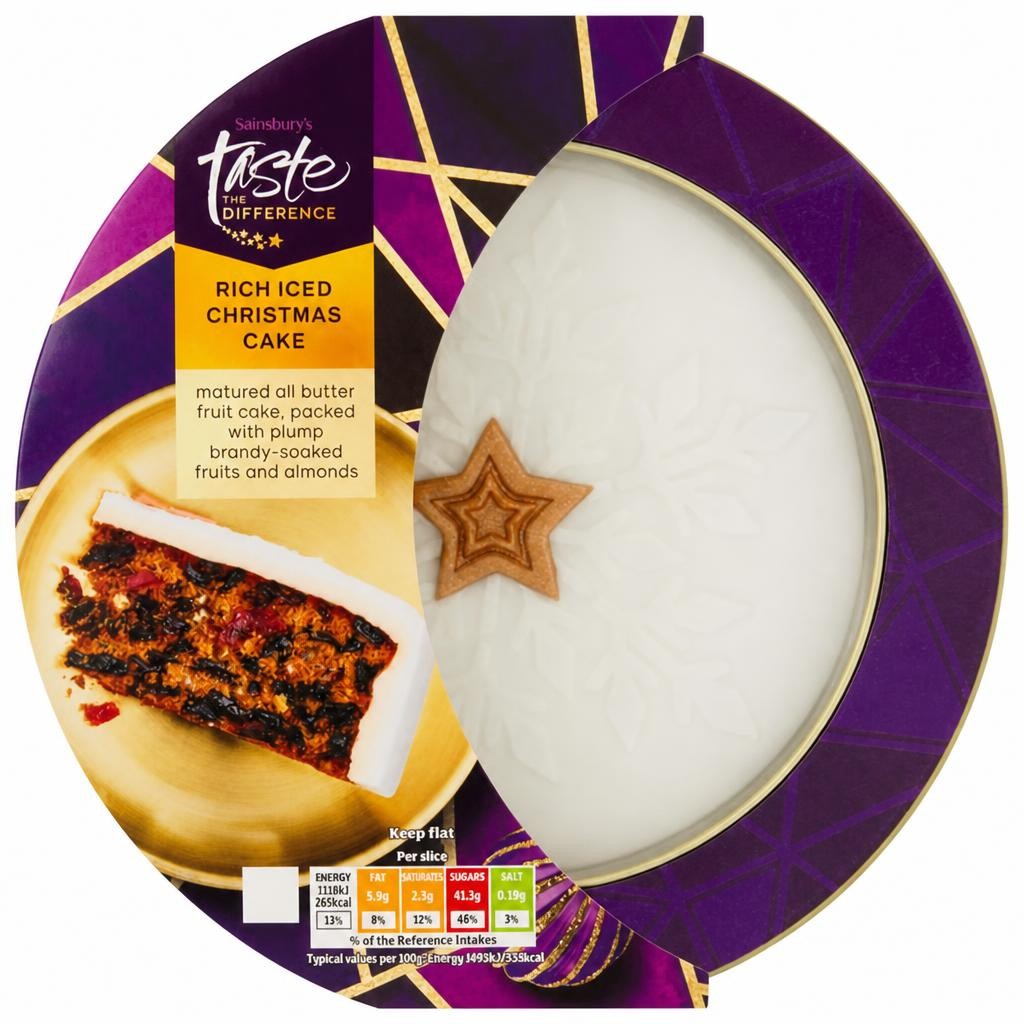 Sainsbury's Rich Iced Christmas Cake, Taste the Difference 900g