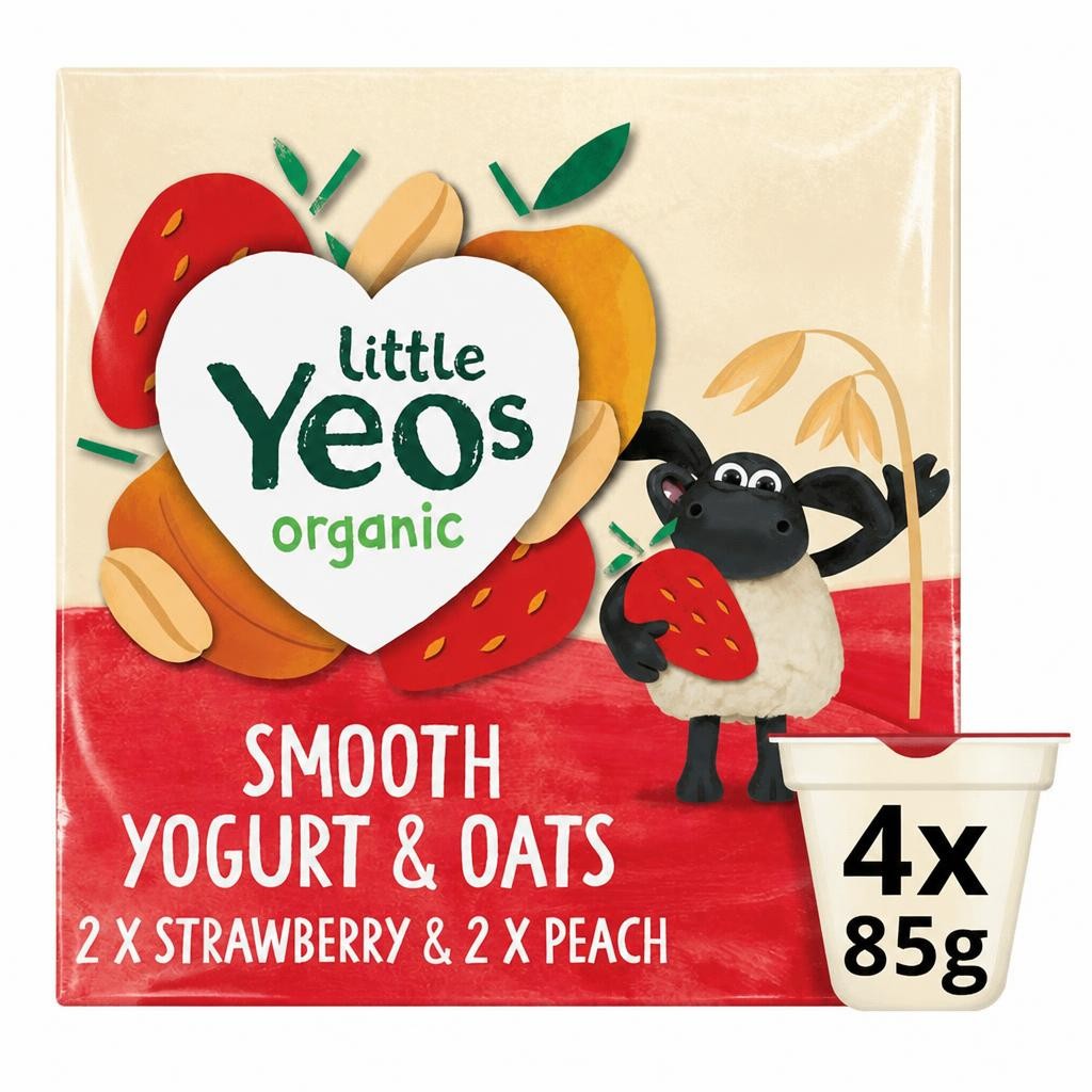 Yeo Valley Little Yeos Organic Smooth Yogurt & Oats 4 x 85g