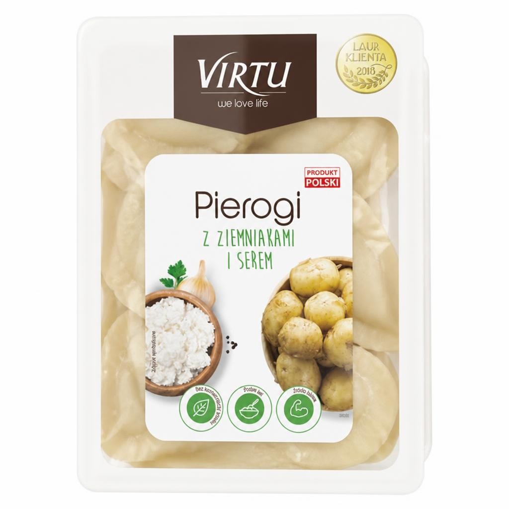 Virtu Pierogi Dumplings with Cottage Cheese and Potatoes 400g