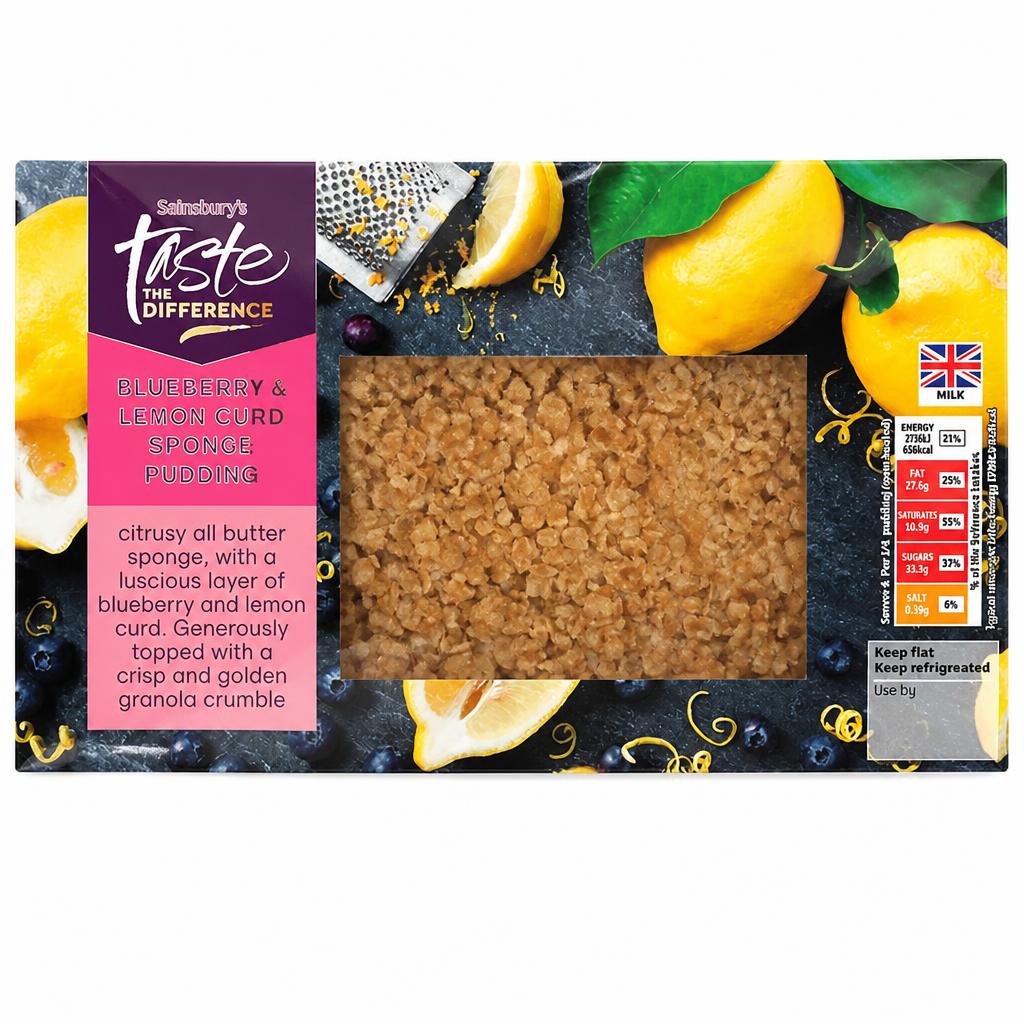 Sainsbury's Blueberry & Lemon Sponge Pudding Dessert, Taste the Difference 400g
