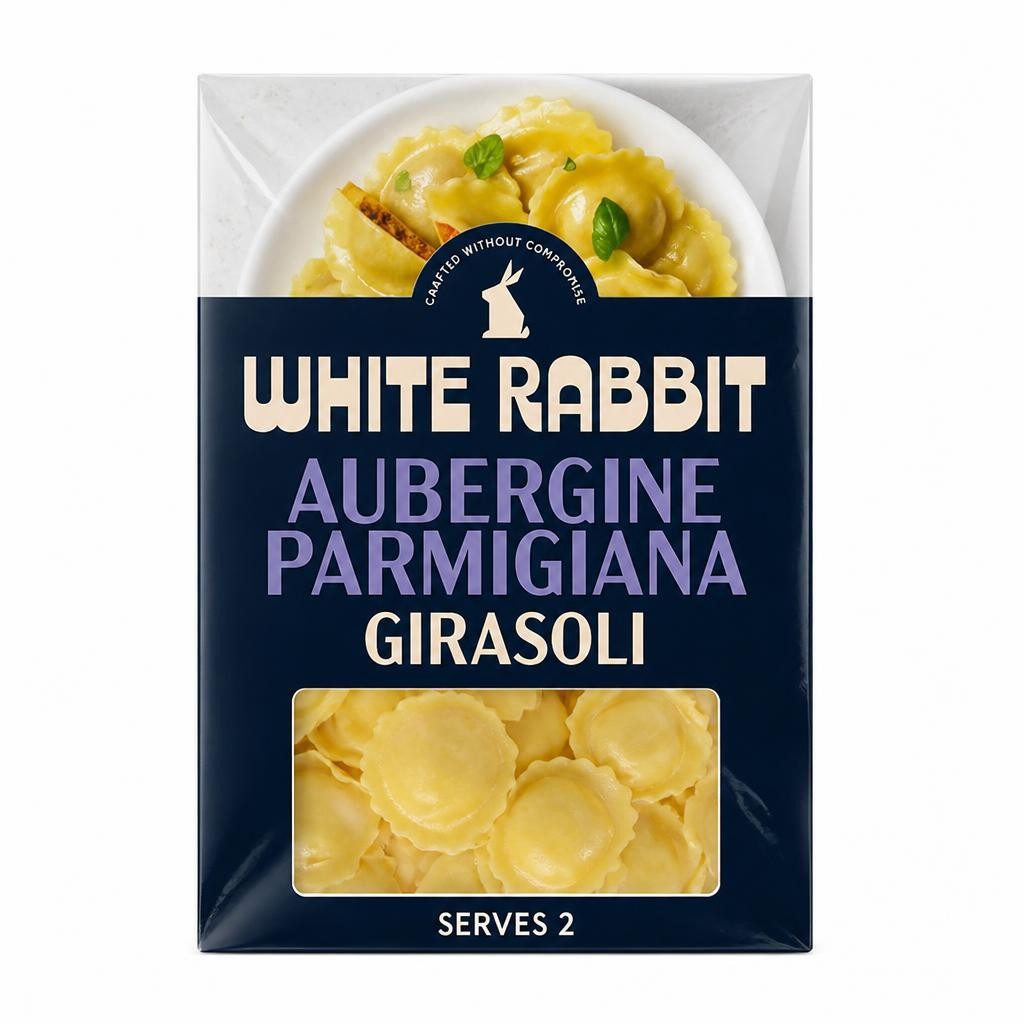 White Rabbit 250g Aubergine Parmigiana Gluten Free Filled Girasoli Pasta