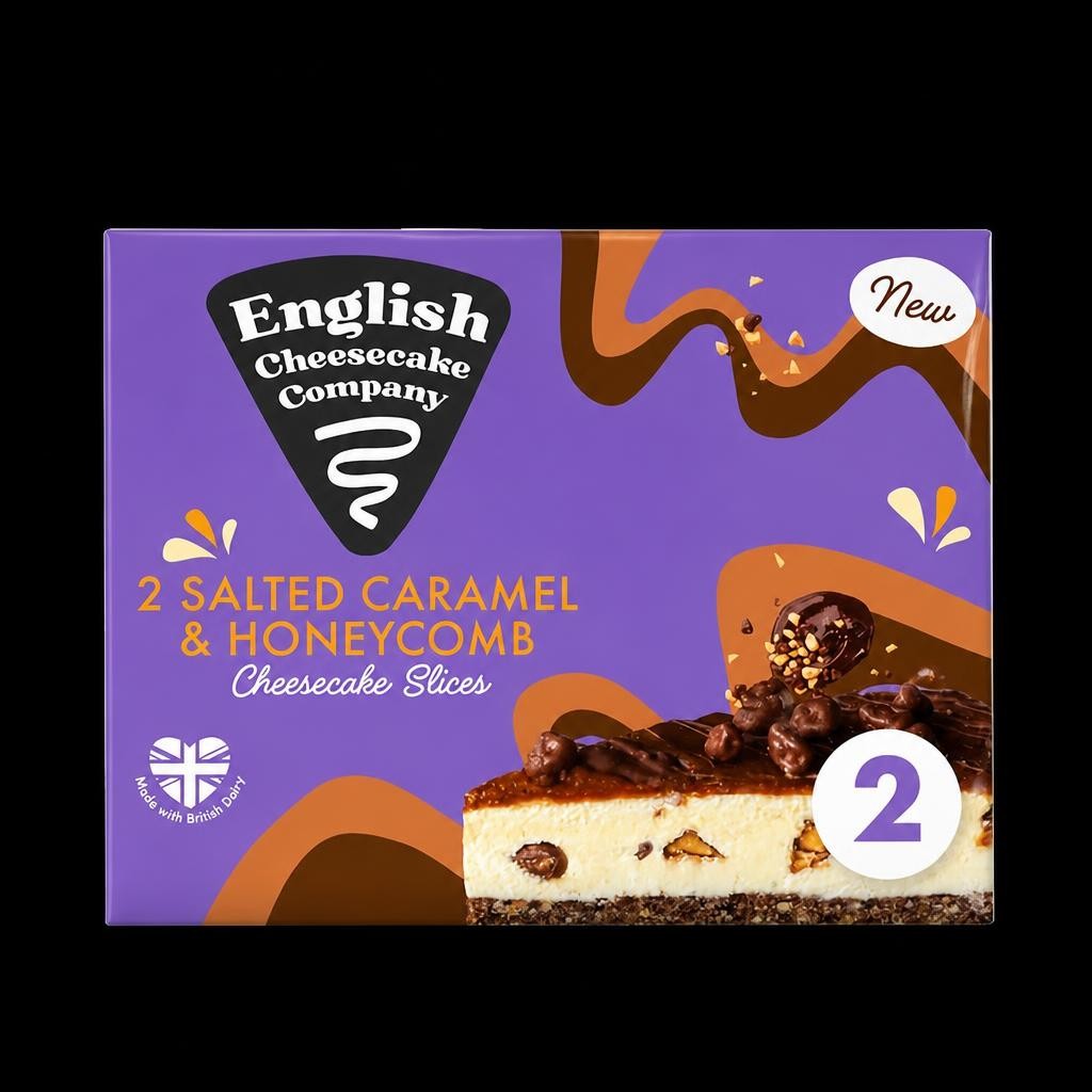 English Cheesecake Company Salted Caramel & Honeycomb Cheesecake Slices x2 180g