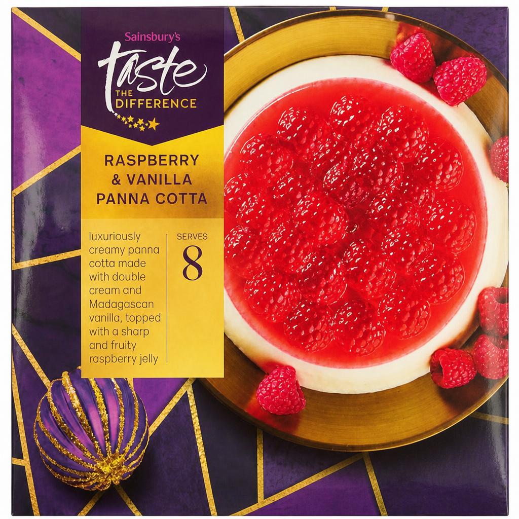 Sainsbury's Raspberry & Vanilla Panna Cotta, Taste the Difference 560g