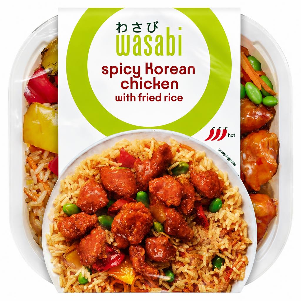 Wasabi Home Bento Spicy Korean Chicken with Fried Rice 400g