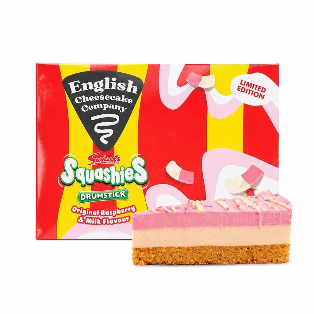 English Cheesecake Company Swizzels Original Raspberry & Milk Flavour Squashies Drumstick 180g