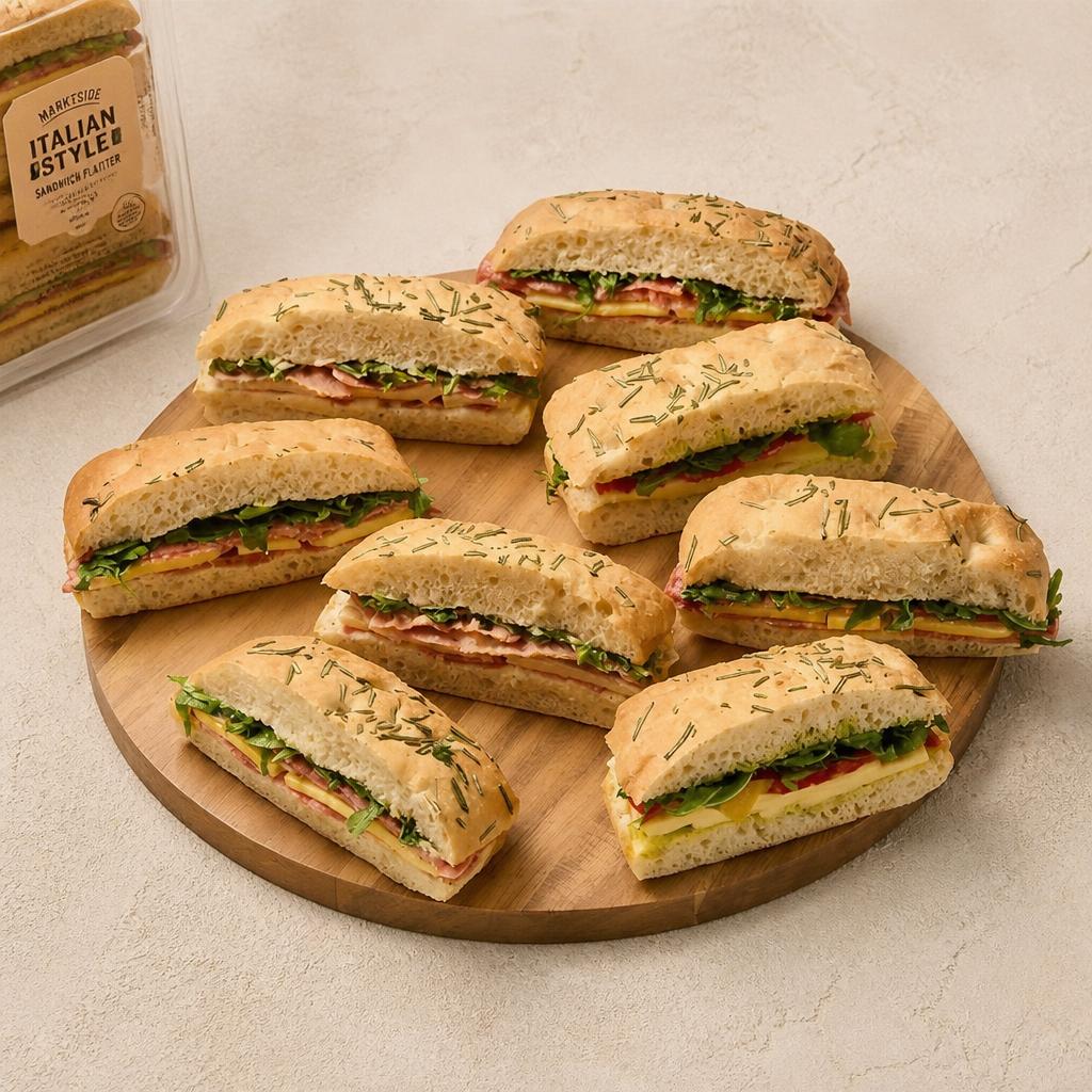 Sainsbury's Kitchen Deli Focaccia Sandwich Platter (8 Halves)
