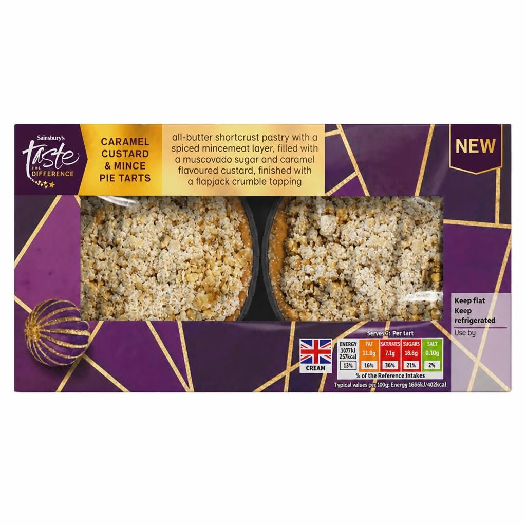 Sainsbury's Mince Pie Crumble Tarts, Taste the Difference 128g