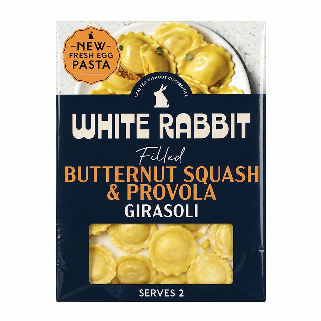 White Rabbit 250g Gluten Free Filled Butternut Squash & Provola Girasoli Pasta