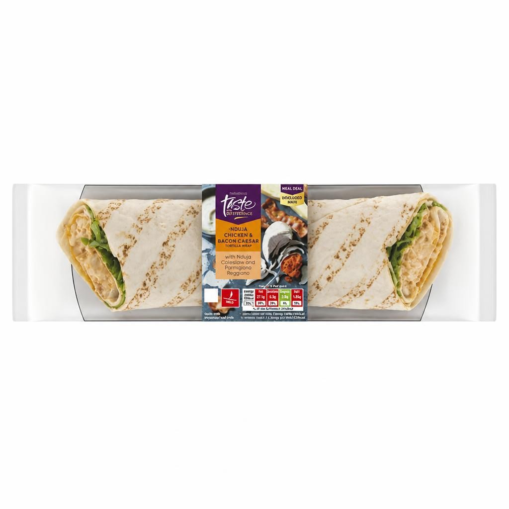 Sainsbury's Nduja Chicken & Bacon Caesar Tortilla Wrap, Limited Edition, Taste the Difference
